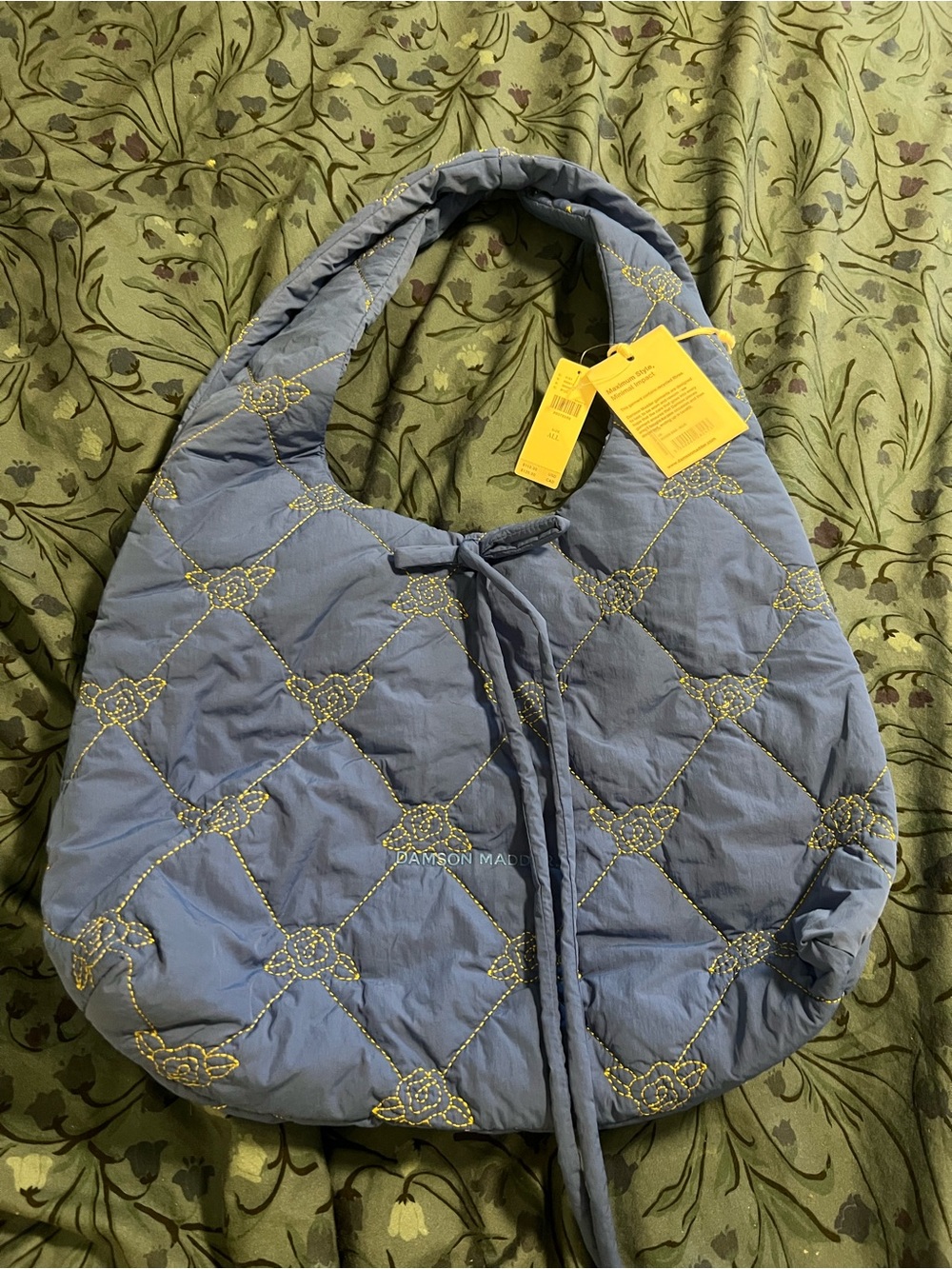 Damson Madder Sky-Blue Quilted Shoulder Bag